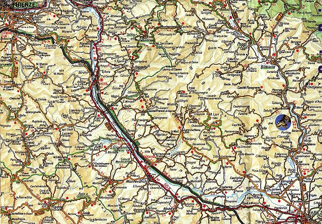 The location between Firenze and Arezzo - Click to go back... The location between Firenze and Arezzo